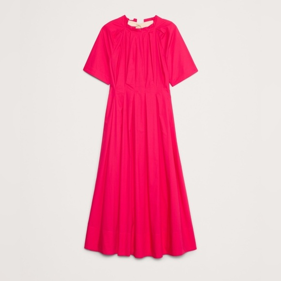 NWT! Banana Republic Coral Gem Cotton Poplin Open-Back Maxi Dress - Multiple 🦋 - Picture 4 of 10